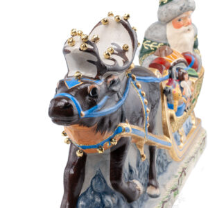 Large Embellished Santa in Golden Sleigh