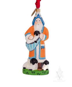 Santa With Lambs Ornament