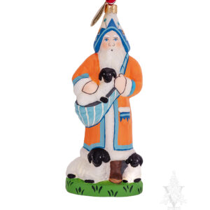 Santa With Lambs Ornament