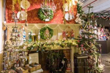 Awaken to Christmas: 17 Vignettes To Draw Inspiration From A Victorian vignette, with nostalgic German glass ornaments combine with the playful decorations of antique toys.