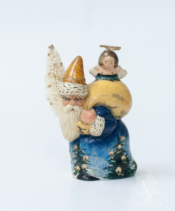 Santa with Angel Heard on High by Candlelight, VFA Nr. 18033