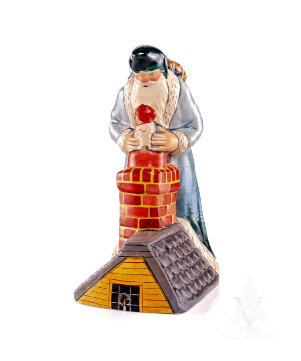Large Santa Delivering Doll From Rooftop