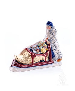 Dutch Delft Santa with Sleigh