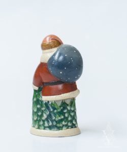Santa with Girl Holding Snowball