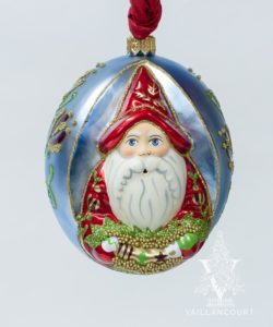 Jingle Balls™ Pearlized Santa in Red Holding Swag of Ornaments