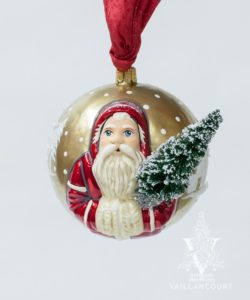 Jingle Balls™ Red Village Santa with Tree on Gold