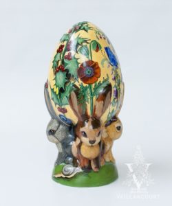 Bunnies and Garden Egg Trompe-L'œil One of a Kind