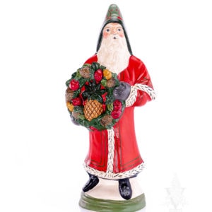 Grand Colonial Santa with Pineapple And Fruit Wreath