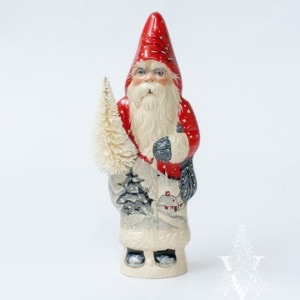 Red And White Village Scene Father Christmas with Tree, VFA Nr. 18068