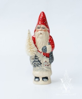 Red And White Village Scene Father Christmas with Tree, VFA Nr. 18068