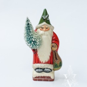 Red Father Christmas with Tree on Chimney Top One of a Kind, VFA Nr. 18086