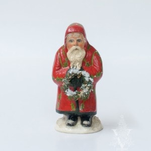 Short Red Santa with Ivy Pattern and Wreath, VFA Nr. 19033