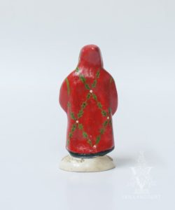 Short Red Santa with Holly Pattern and Wreath