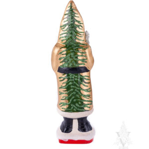 Gold Coat Santa with Tree