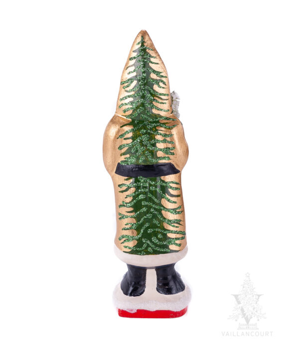 Gold Coat Santa with Tree