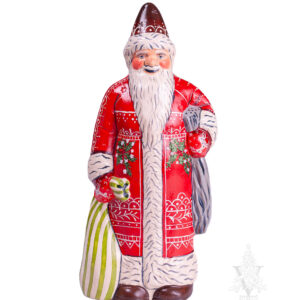 Santa in Red With White Embroidery