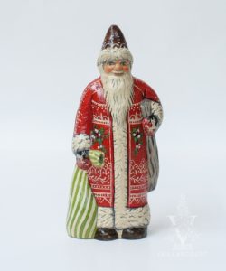 Santa in Red With White Embroidery