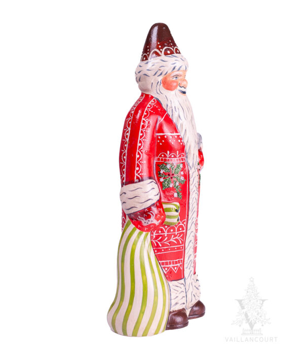 Santa in Red With White Embroidery