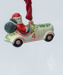 Santa Driving Vintage Car Ornament