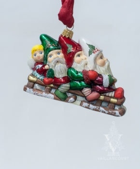 Three Gnomes on Sled Glimmer