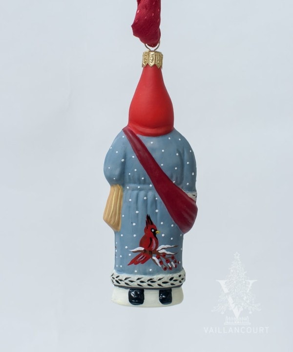 Cardinal Coat Santa Ornament