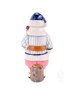 Nautical Nantucket Santa in Seersucker with Ice Cream