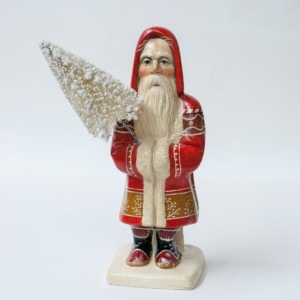 Red Father Christmas with White Lace Pattern