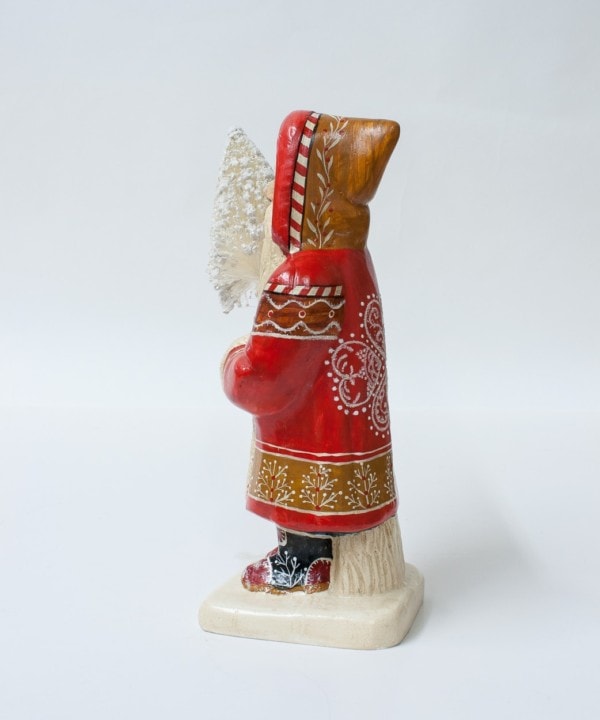 Red Father Christmas with White Lace Pattern