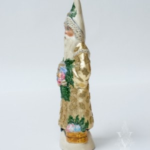 Santa in Gold with Shiny Brite Ornaments and Beading, VFA Nr. 19080