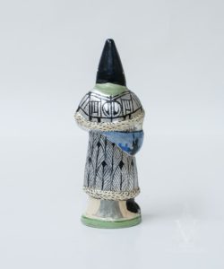 Silver Art Deco Architectural Santa with NYC Skyline