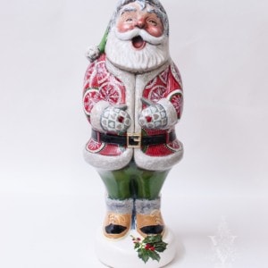 One of a Kind Statement Santa in Zentangle Patterned Coat, VFA Nr. 19100