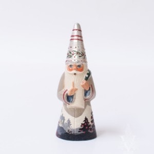 Wizardly Santa in Grey with Forest Scene