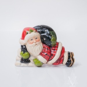 31st Starlight Santa: Laying Santa In Plaid With Bells