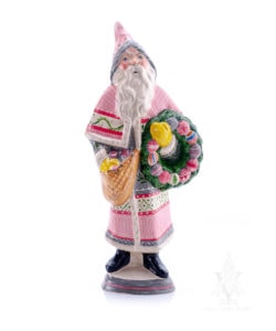 50s Pink Santa with Ornament Wreath