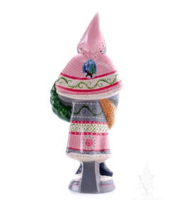 50s Pink Santa with Ornament Wreath
