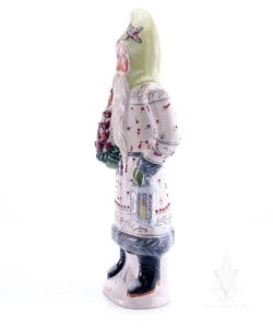 Decorated White Coat Santa with Apple Cone