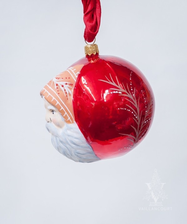 Jingle Balls™ Santa’s Portrait on Pearlized Red