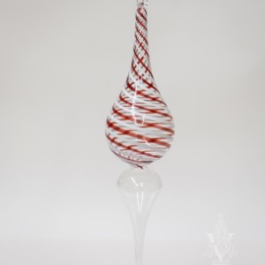 Red and White Striped Clear Droplet