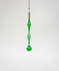 Green Bauble Icicle Glass Droplet (Set of 5)