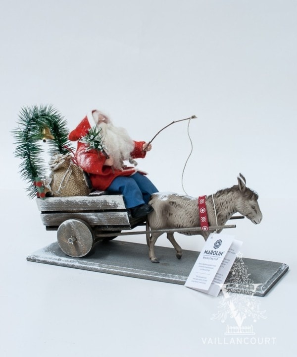 MAROLIN Large Christmas Santa Pulled by Donkey