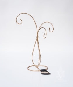 Decorative 3 Arm Ornament Stand in Matte Gold