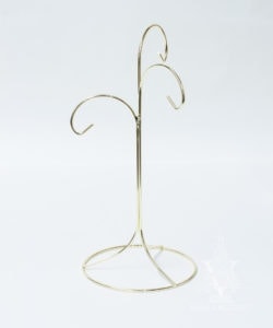 Decorative 3 Arm Ornament Stand in Shiny Gold