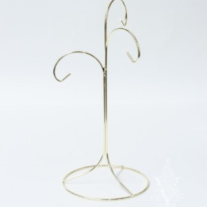 Decorative 3 Arm Ornament Stand in Shiny Gold