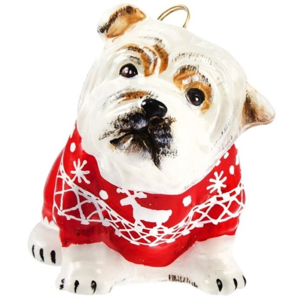Bulldog In Nordic Sweater Ornament