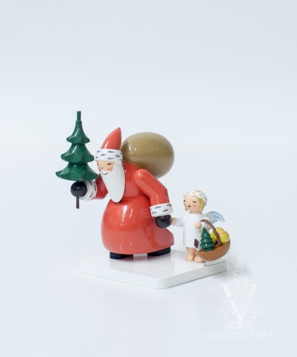 Santa Claus with Tree and Angel
