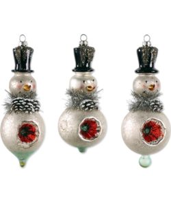 Snowman Vintage Glass Ornament