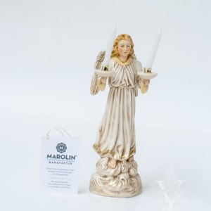 MAROLIN White Angel Holding Candle Sticks