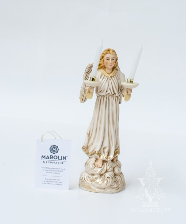 MAROLIN White Angel Holding Candle Sticks