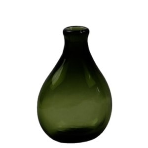 7" Dark Green Glass Flask