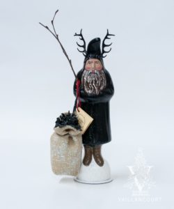 Ino Schaller Smooth Black Krampus Candy Box With Bag Of Coal